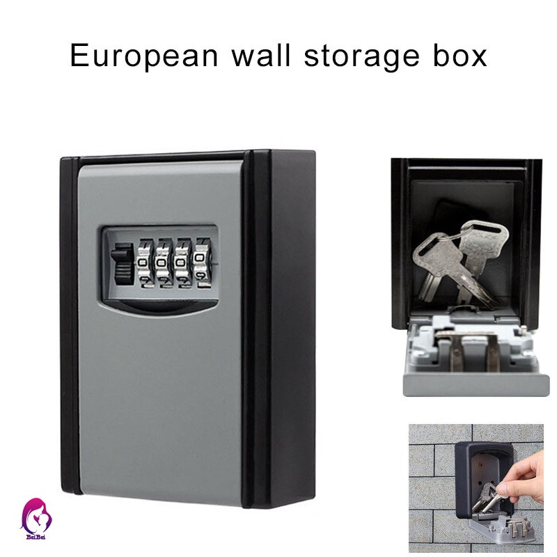 ♦♦ 4 Digits Key Storage Box Outdoor High Security Wall Mounted Key Safe Box Code Lock