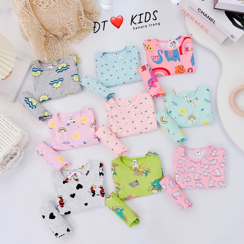 SALE!! Đồ ngủ cotton cho bé ❤️ freeship ❤️ bộ dài tay cho bé trai bé gái