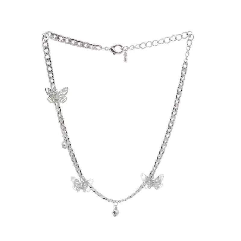 Vòng Cổ choker Bằng Kim Loại Dày Họa Tiết Bướm Ba Chiều 22393