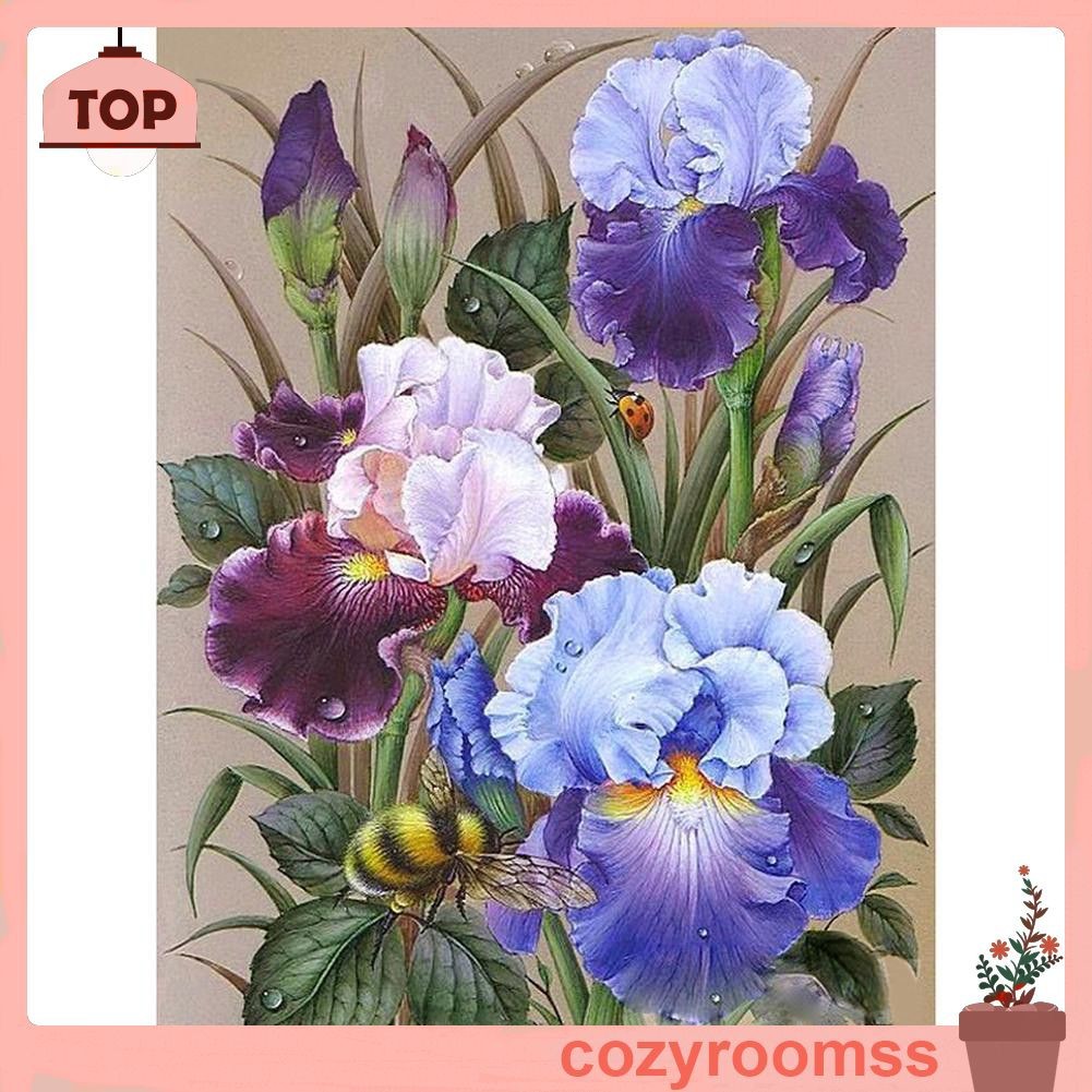 Bộ Tranh Đính Đá 5d Tự Làm Họa Tiết Hoa Độc Đáo