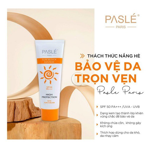 Kem siêu chống nắng PASLE Q10 Sun Cream SPF 50 PA +++ 75g