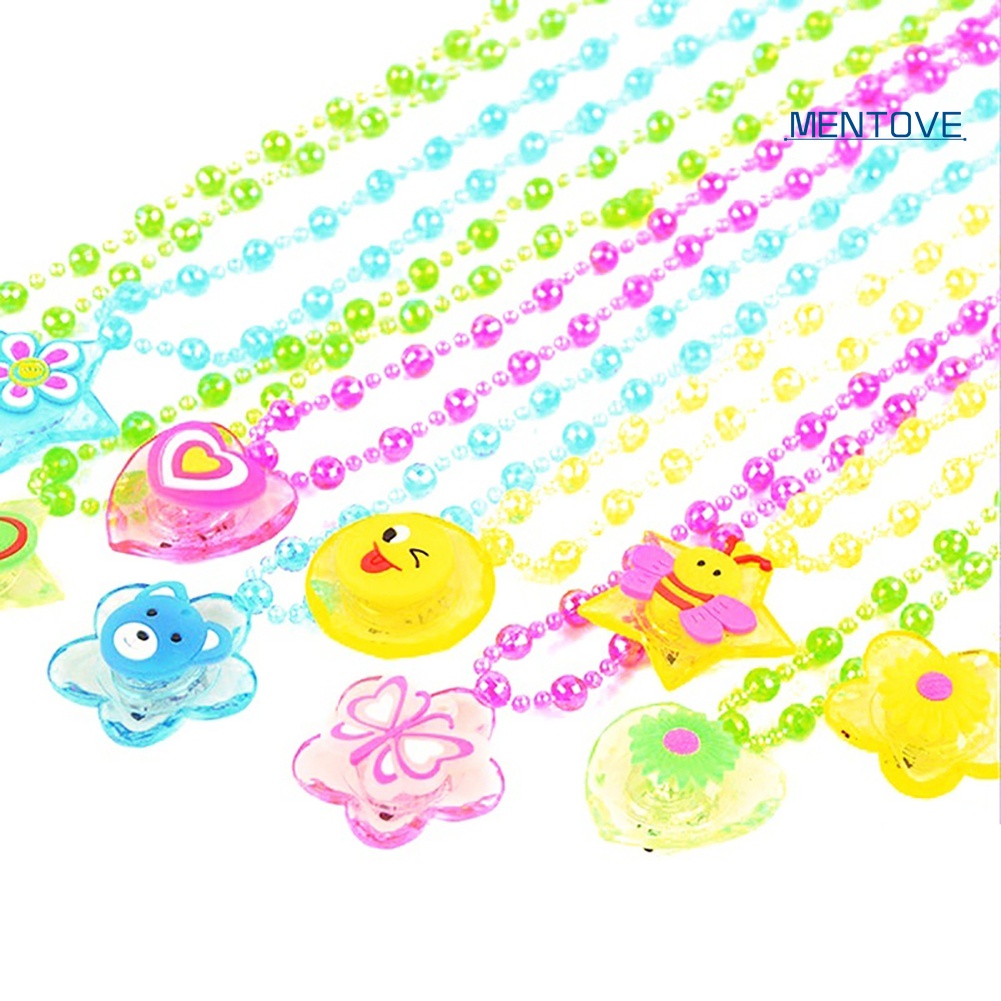 Đồ Chơi Vòng cổ Chuỗi Hạt Hình Hoa / Bướm / Trái Tim Có Đèn Phát Sáng Cho Bé