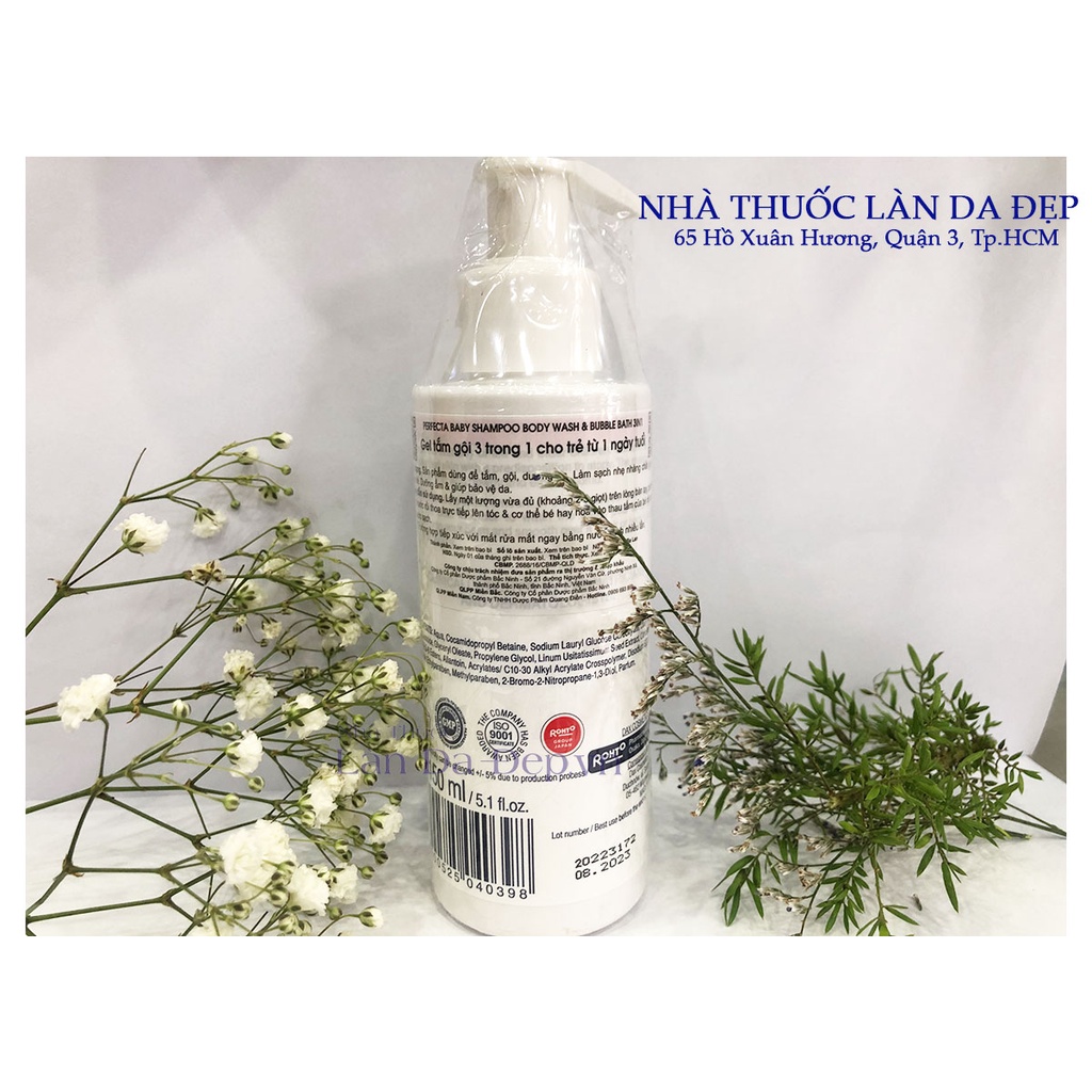 Sữa tắm gội cho bé Perfecta Baby dạng gel 3 trong 1 an toàn dịu nhẹ