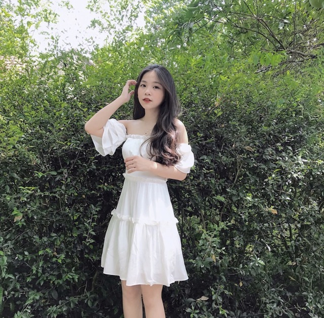 (SẴN-CLIP THẬT) Đầm babydoll trễ vai dự tiệc tay bồng sang trọng | BigBuy360 - bigbuy360.vn