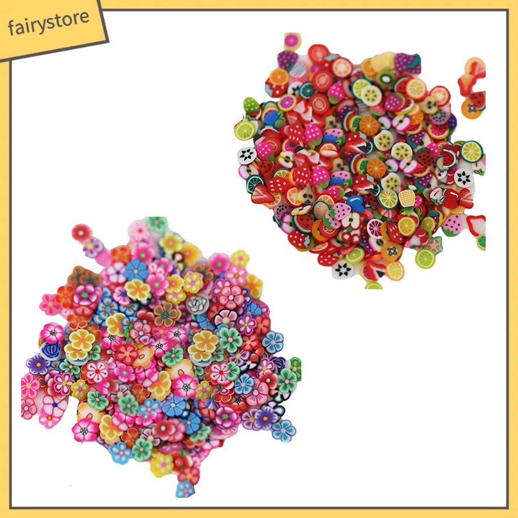 Set 1000 sticker hình hoa/trái cây 3D dùng trang trí móng tay tiện dụng