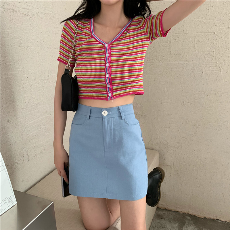 COZOK Váy ngắn lưng cao kiểu dáng hợp thời trang