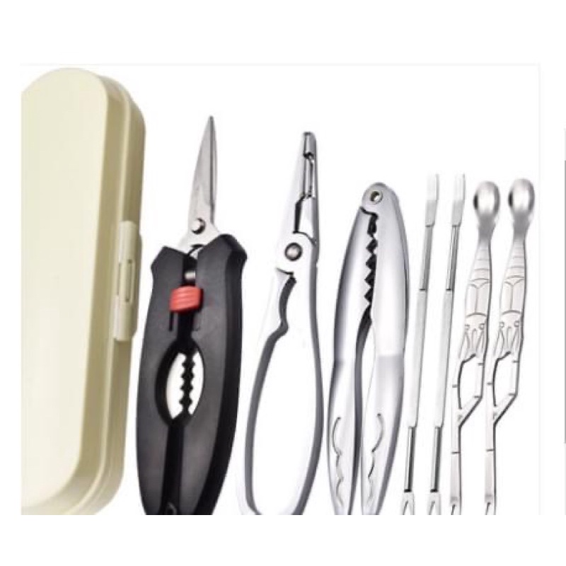 Freeship 99k TQ_Bộ 07 dụng cụ ăn cua ghẹ bằng inox