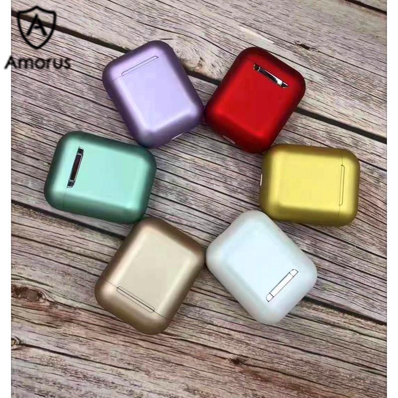 Tai nghe nhét tai không dây Amorus màu Macaron ánh kim hỗ trợ Bluetooth 5.0 chất lượng cao