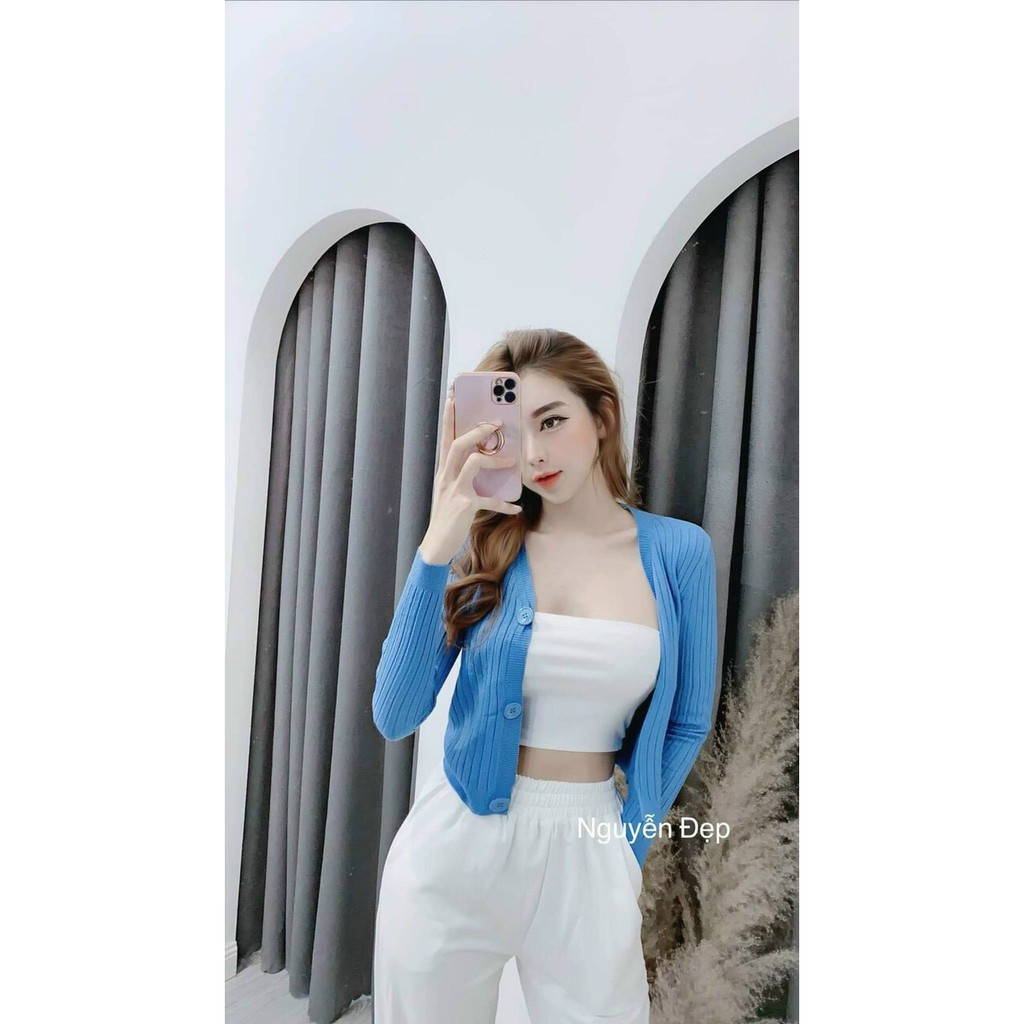 Áo Cardigan Len Đan 3 Khuy