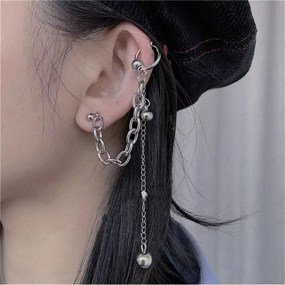 Khuyên Tai Dạng Xỏ Sụn Bằng Hợp Kim Phong Cách Hip Hop Hàn Quốc Cho Nữ