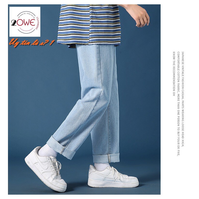 Quần jeans Baggy, quần bò nam, dáng ống suông, rộng nam TR01 style hàn quốc | BigBuy360 - bigbuy360.vn