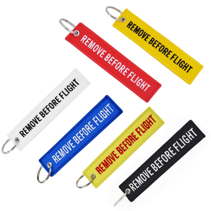 Móc Khóa Thêu Chữ Remove Before Flight Thời Trang