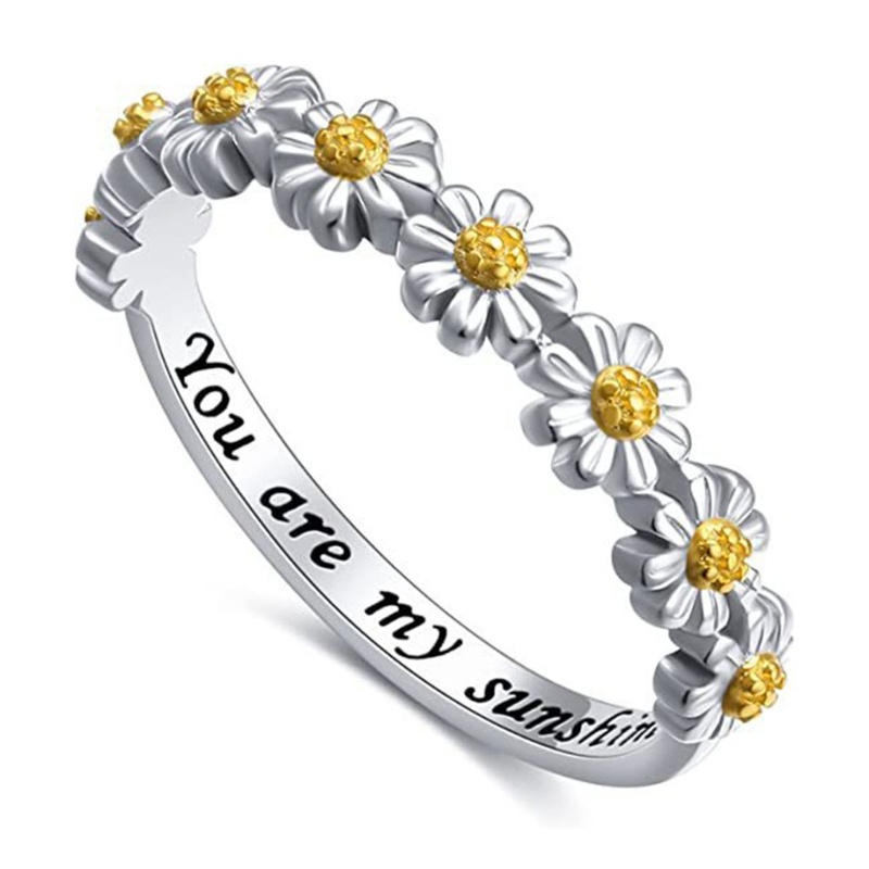 Nhẫn Khắc Chữ You Are My Sunshine Dễ Thương Dùng Làm Quà Tặng
