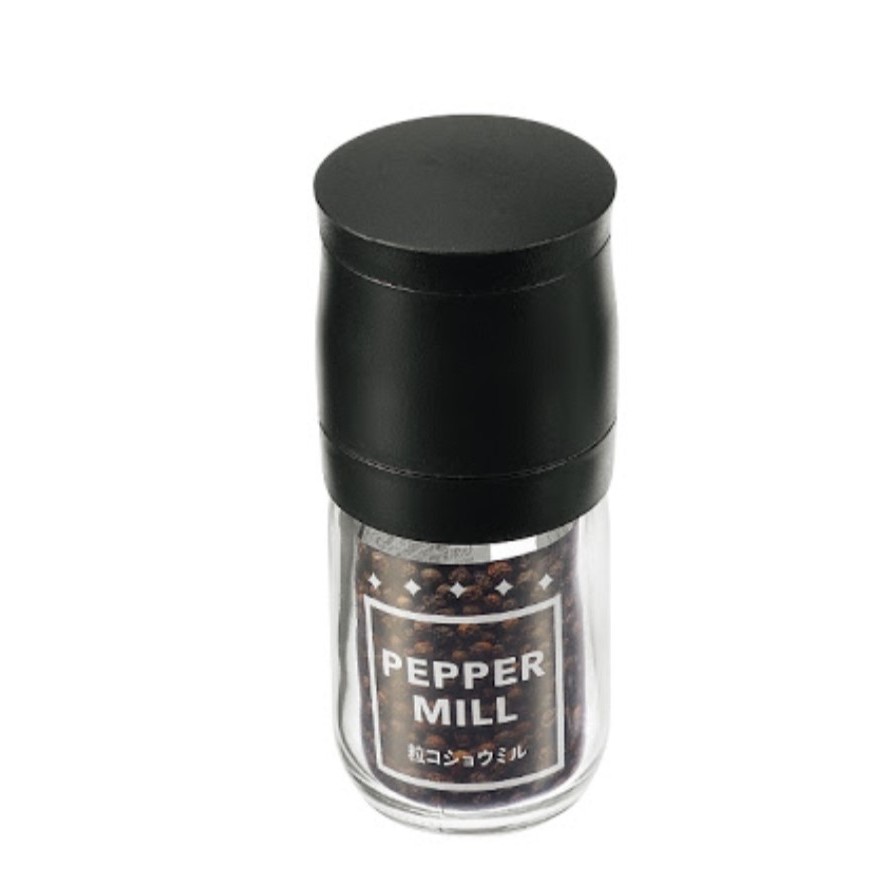 Lọ xay tiêu thủy tinh (nắp đen, trắng) - 187369