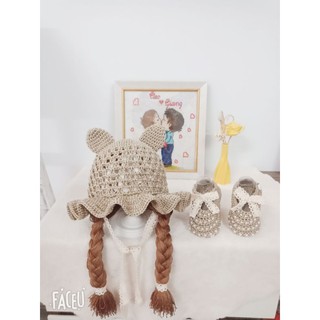 Set giày mũ cho bé 0-12 tháng