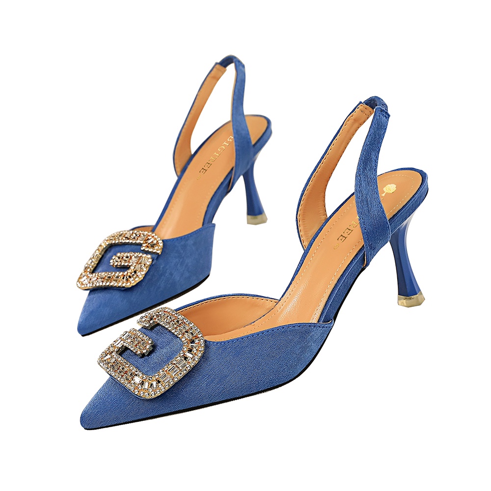 Giày cao gót BIGTREE 896-2 7cm mũi nhọn bề mặt da lộn có khóa kim loại thời trang dành cho nữ