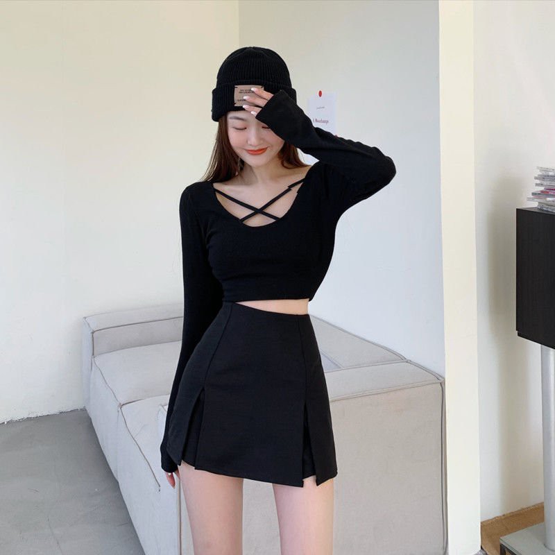 Chân váy chữ a chỉ nổi bút chì, chân váy đen ulzzang công sở AnDuShop | BigBuy360 - bigbuy360.vn