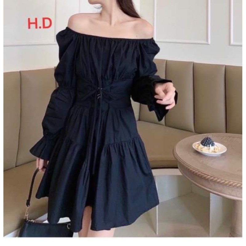 [Mã FAXANH1505 giảm 10K đơn 50K] Váy trễ vai chiết eo HD62 | BigBuy360 - bigbuy360.vn