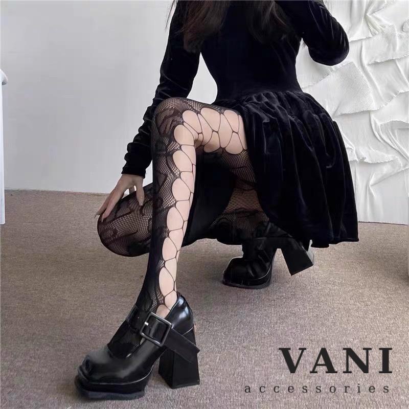 Quần Tất Lưới Hoa Hồng Dây Leo Khoét Hông - Vani Store - TAT00181
