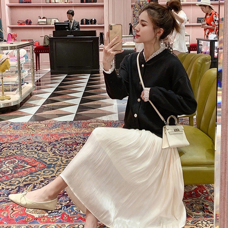 Chân váy bầu dáng dài nhúm thời trang bầu và sau sinh