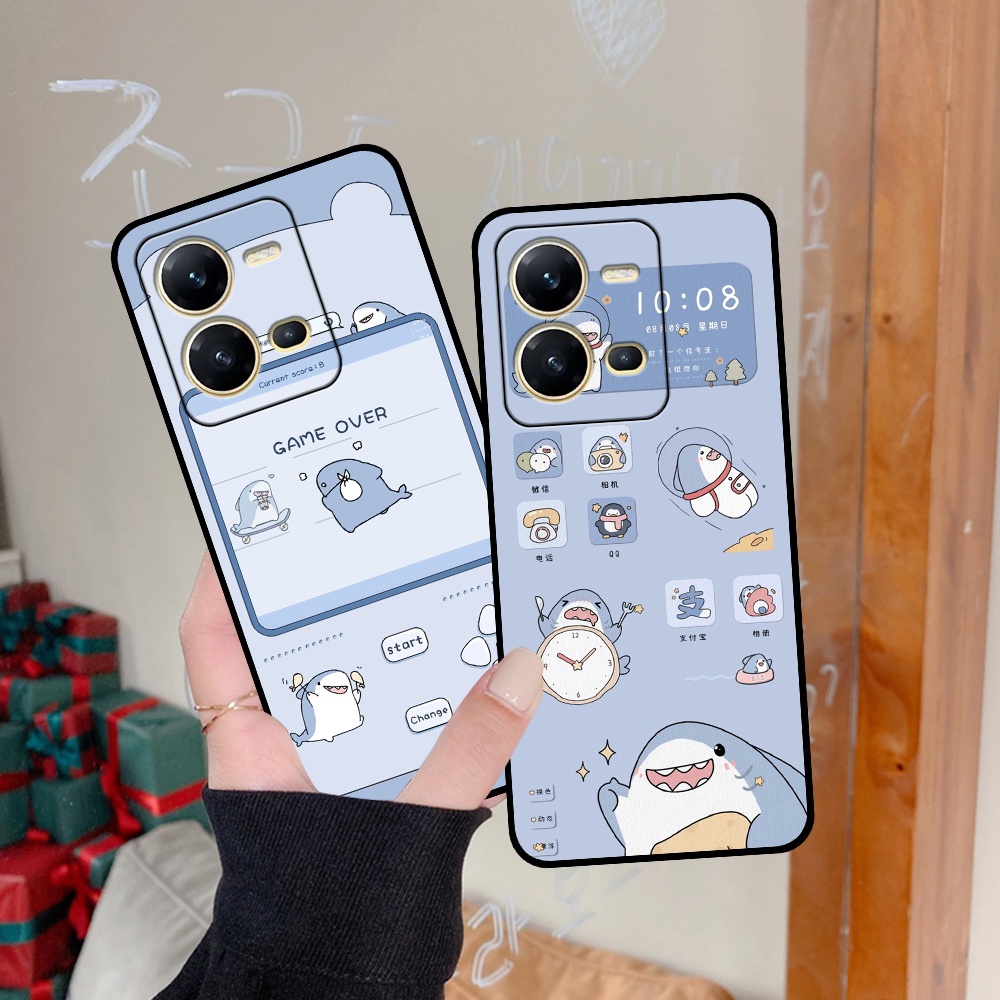 Ốp Vivo V25 5G / V25E in hình nền cá mập đáng yêu giá rẻ