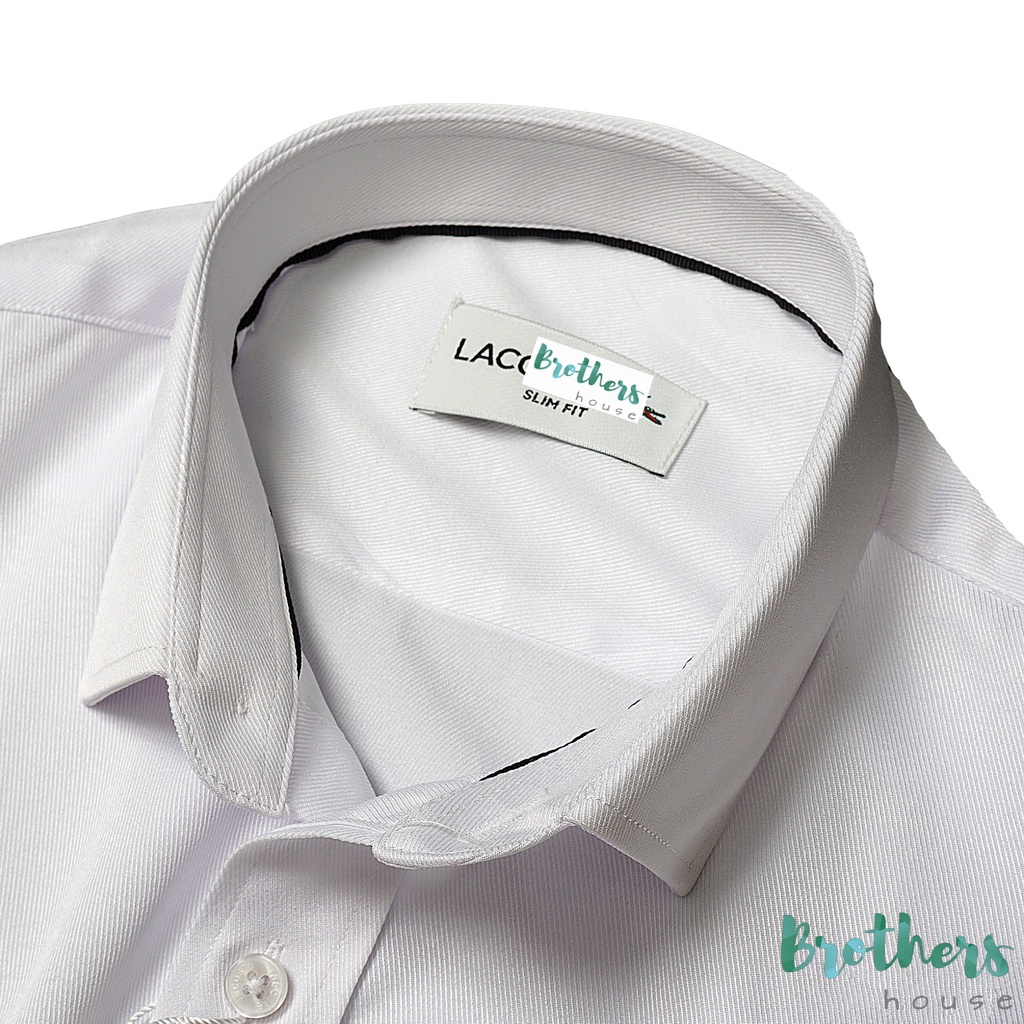 |Vải hãng| Áo sơ mi nam trơn cao cấp Lacoste, lên dáng bao sang