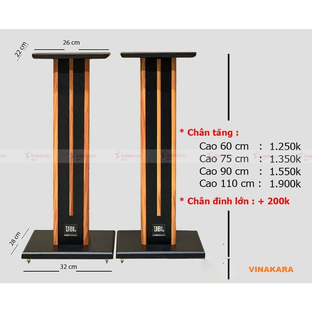 Cặp Chân để loa cao cấp gỗ bookshelf 6 Tấc 60CM, 8 tấc 75CM, 9 Tấc 90cm