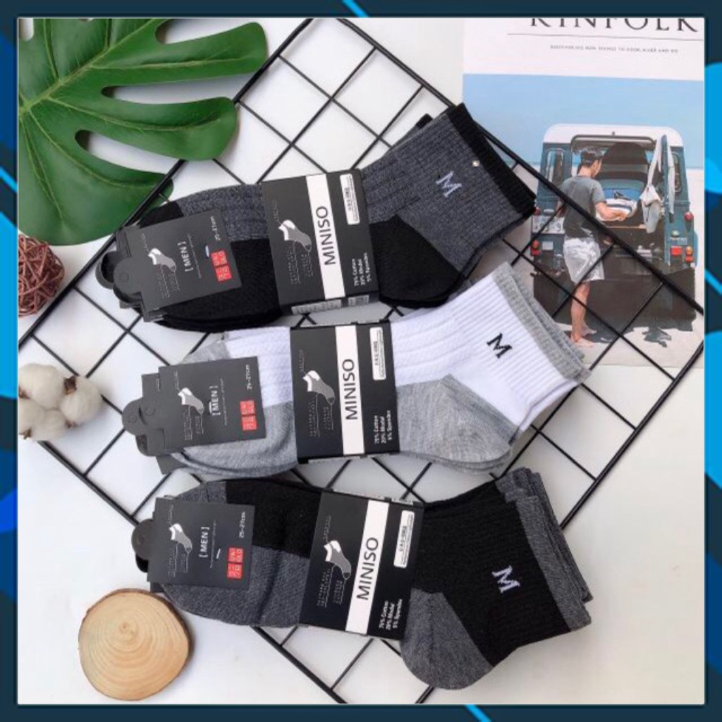 Set 10 Đôi Tất Miniso Cổ Cao Tất Nam