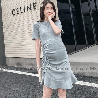 Đầm bầu thun rút dây đuôi cá