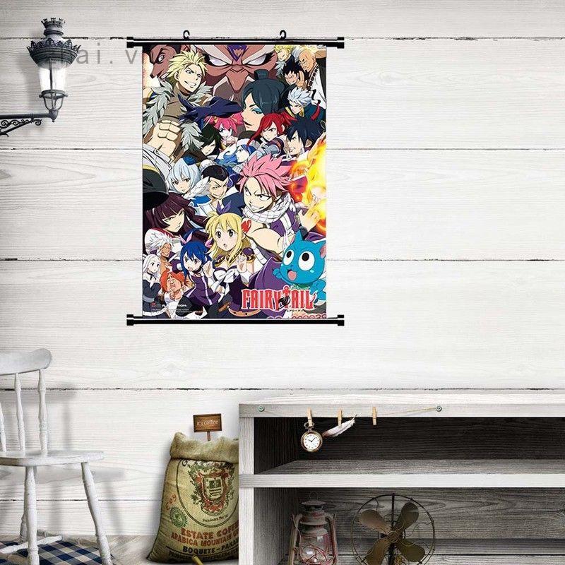 Tấm poster vẽ hình nhân vật anime Fairy Tail