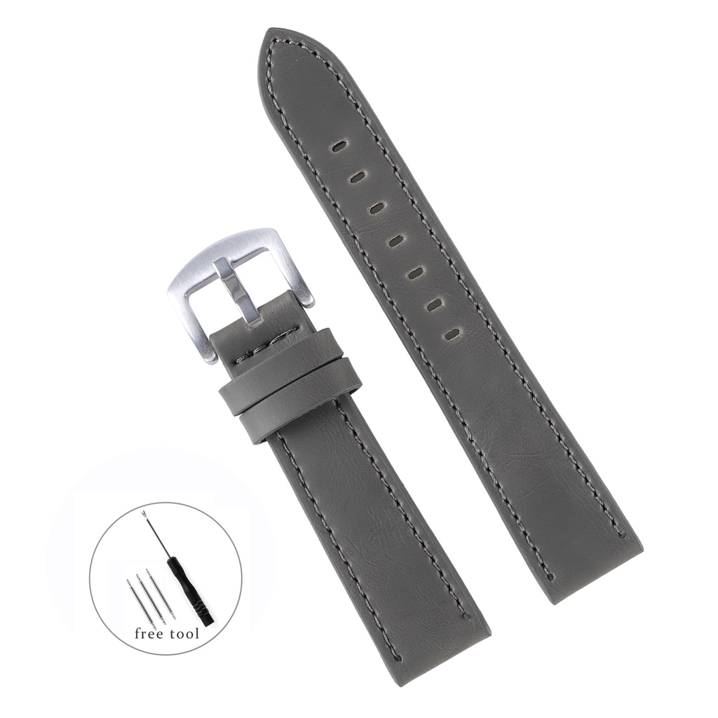 Dây Đeo Đồng Hồ Bằng Da Thật 18mm 20mm 22mm 24mm Phong Cách Retro