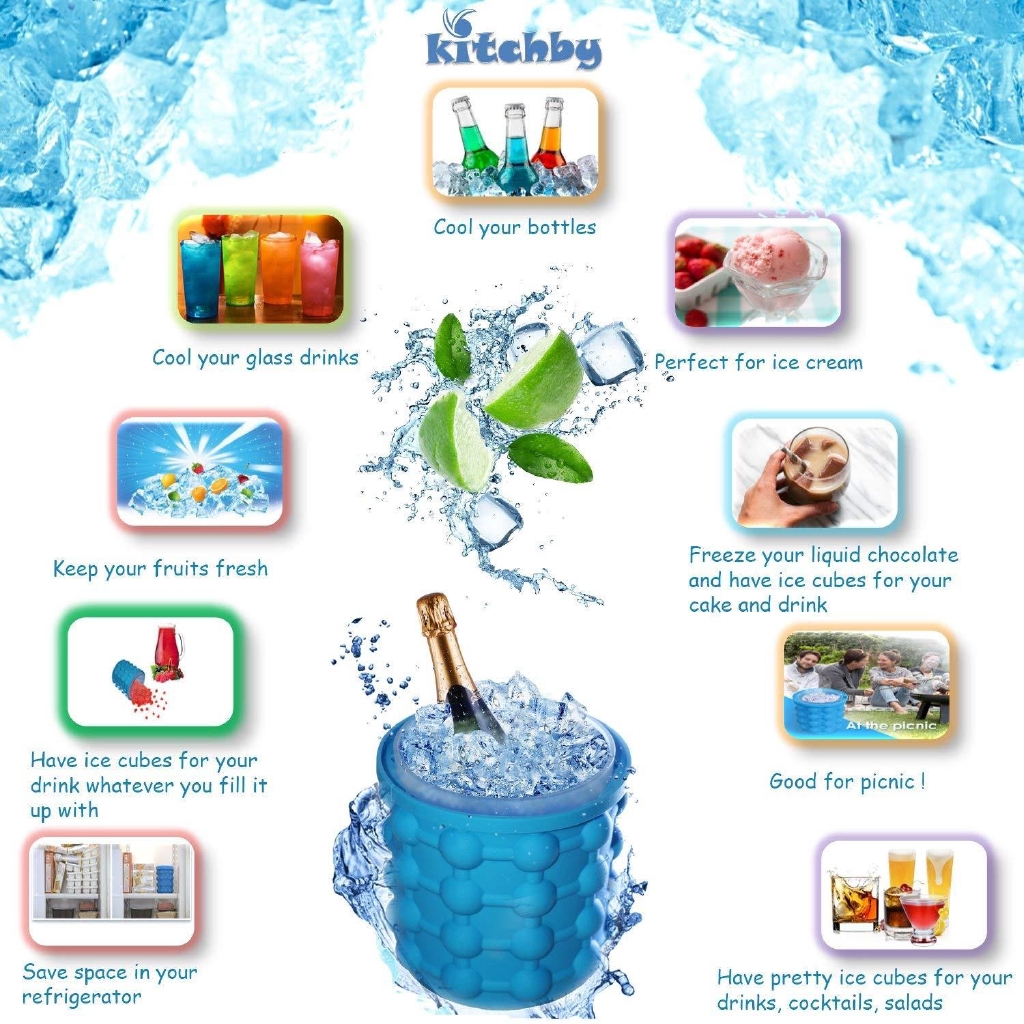 Cốc làm đá thông minh Ice Genie hộp làm đá thông minh tiết kiệm không gian Ice Cube Maker Phặn Phặn | BigBuy360 - bigbuy360.vn