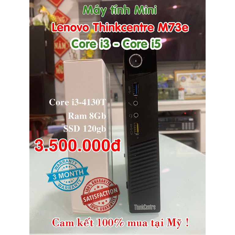 Máy tính bàn mini Lenovo Thinkcentre M73e Core i3 - i5 , Ram 8Gb, 256Gb ssd  hàng US renewed, đẹp 98