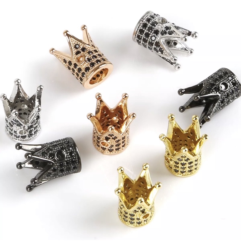 Vương Miện Lớn - Charm Phụ Kiện Vòng Tay Phong Thuỷ Trang Sức Nam, Nữ Kim Loại Đồng Zircon