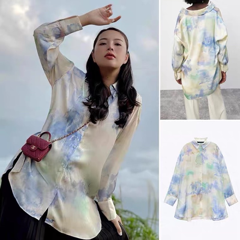 📎SƠMI LỤA HOẠ TIẾT LOANG #ZARA AUTHENTIC TUỒN STORE🖇