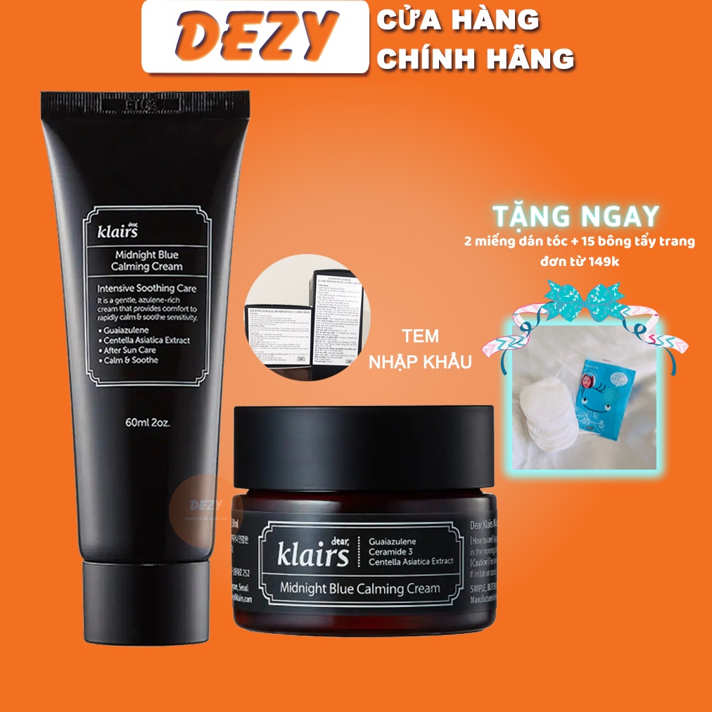 Kem Dưỡng Ẩm Klairs Midnight Cream Cho Da Dầu Da Mụn Và Da Nhạy Cảm Kem Đêm Dưỡng Ẩm Collagen Kháng Khuẩn Ngừa Mụn Dezy