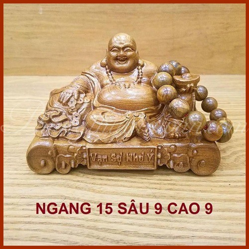 Di Lặc Như Ý gỗ Bách xanh thơm(tặng vòng tay gỗ)