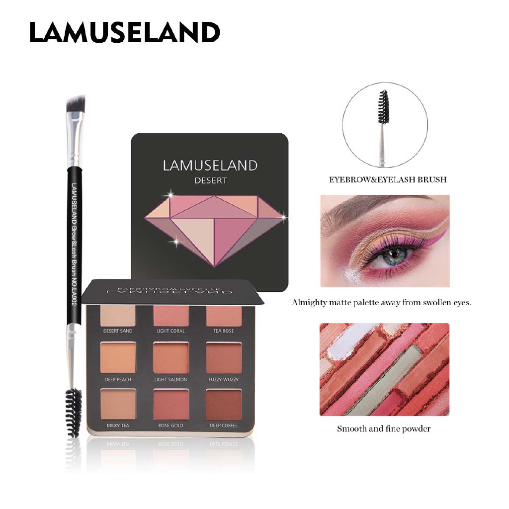 Bảng Phấn Mắt + Cọ Đánh Phấn Mắt LAMUSELAND LAS302 Trang Điểm Thời Thượng 40g | BigBuy360 - bigbuy360.vn