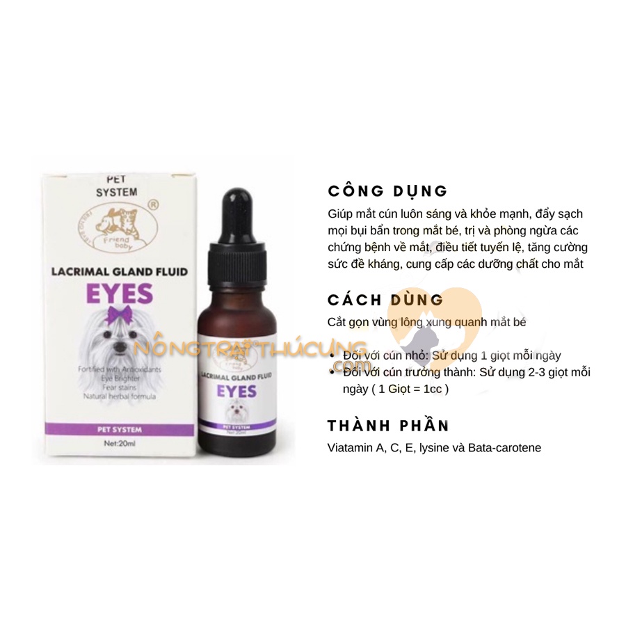 Siro Chống Chảy Nước Mắt Cho Chó Mèo 20ml - Lacrimal Gland Fluid Eyes