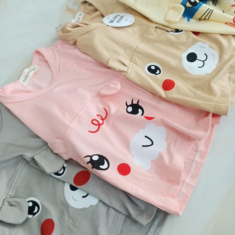{6-16kg} Bộ thun lạnh cộc tay cho bé gái M295