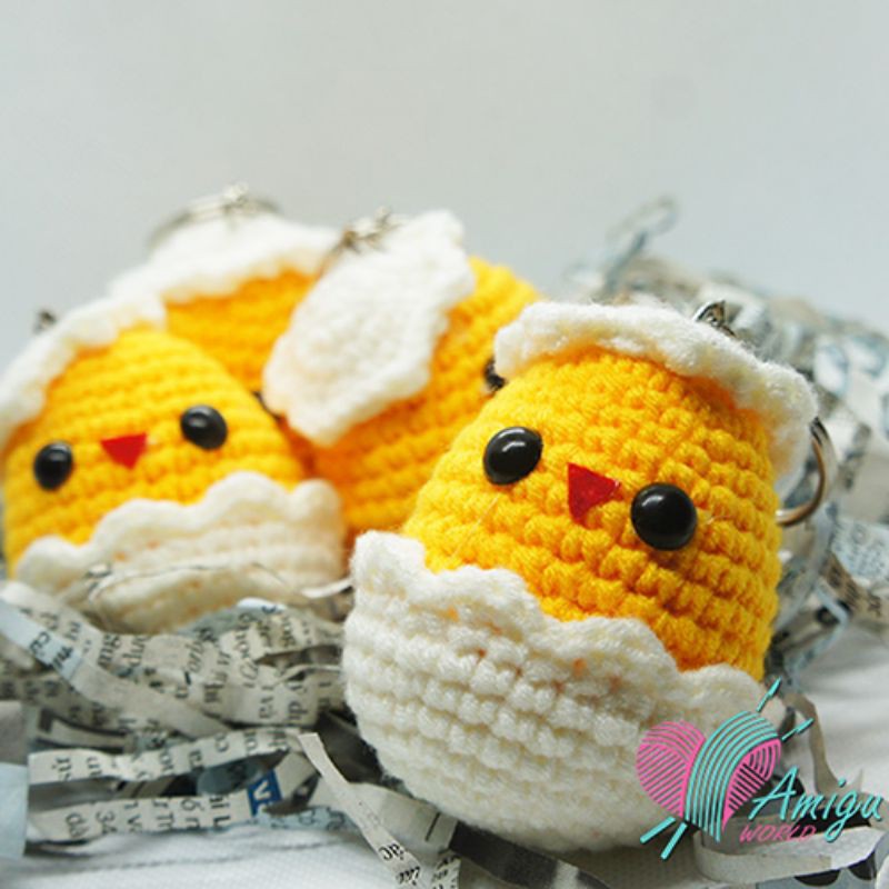 Móc Khóa Handmade - Móc Khóa Gà Con Cute Bằng Len