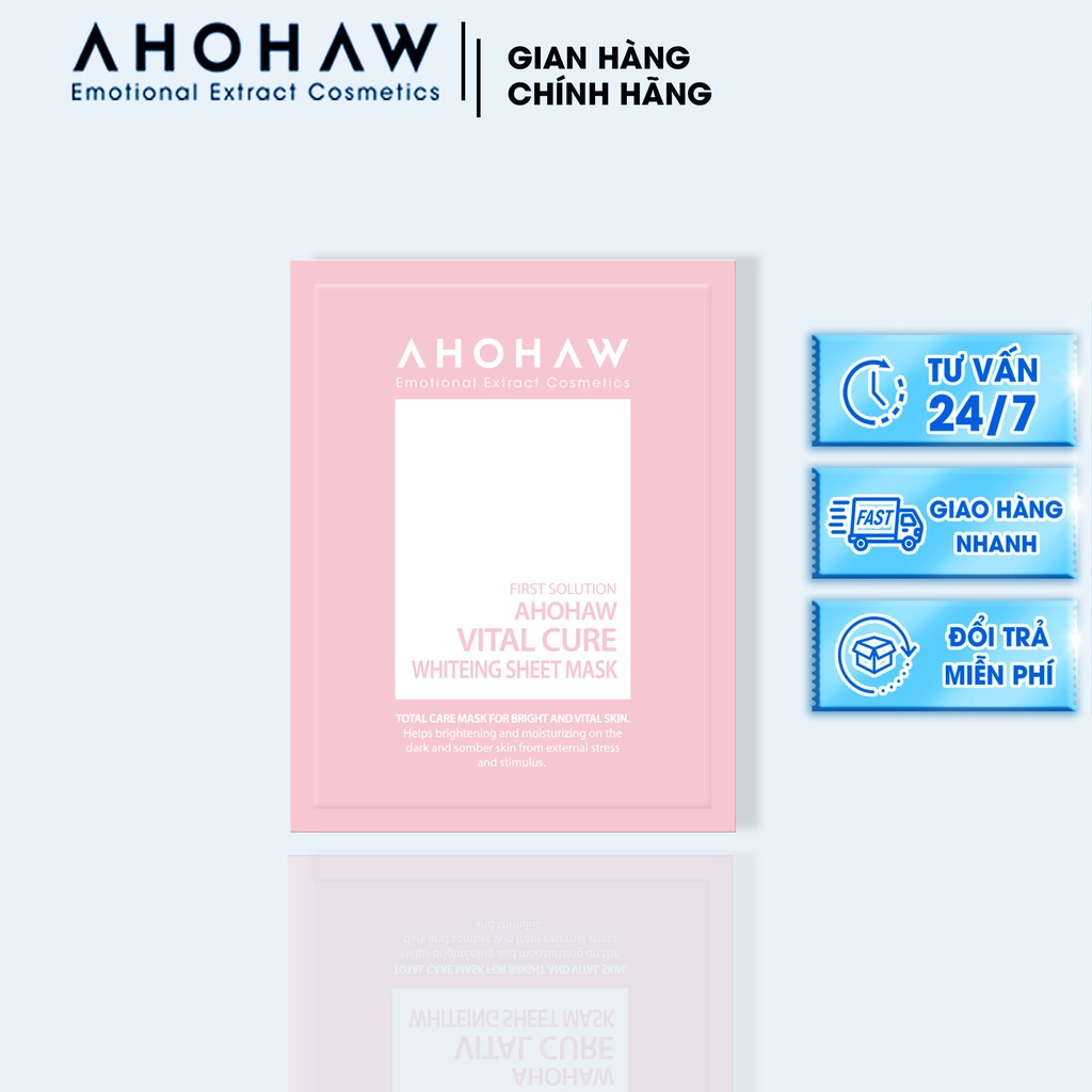 Mặt Nạ Giấy Dưỡng Trắng Ahohaw Vital Cure Whitening Sheet Mask- Hàng Chính hãng