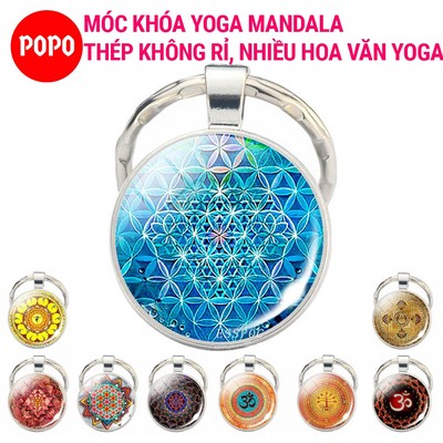 Phụ kiện YOGA móc khóa hoa Mandala POPO YGK chất liệu thép không rỉ