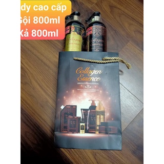 Cặp dầu gội-xả collagen essence - italy 800ml chuyên phục hồi & kích thích mọc tóc