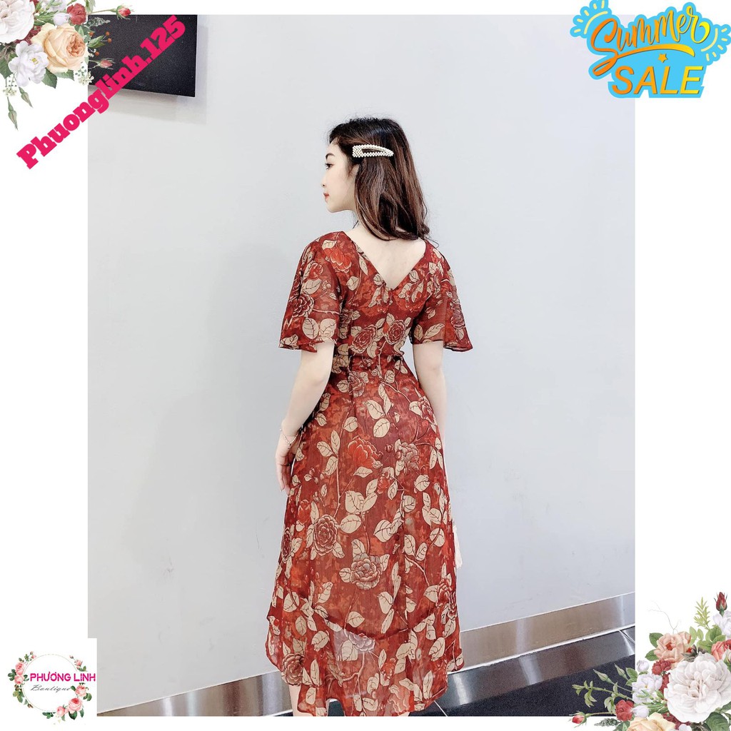 VÁY VOAN XÒE LÁ ĐỎ 2 LỚP | BigBuy360 - bigbuy360.vn