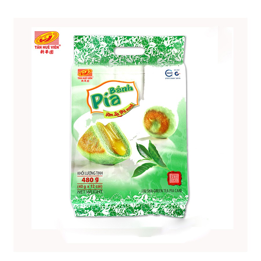 [Mã BMBAU50 giảm 7% đơn 99K] Bánh pía Kim sa Trà Xanh Tân Huê Viên (480g loại mini)