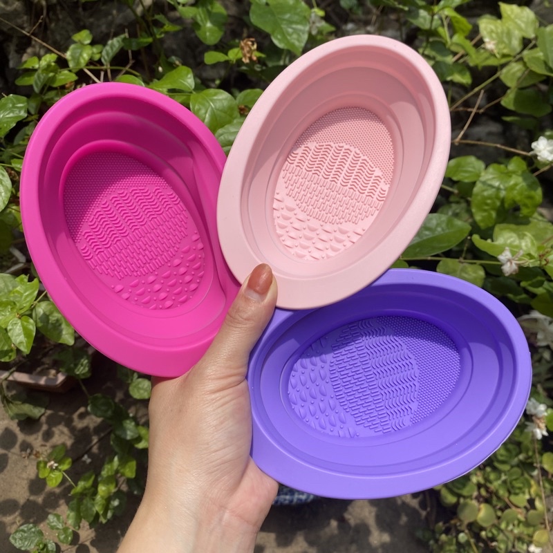 Chậu silicon vệ sinh cọ trang điểm tiện dụng