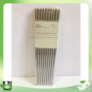 Vỉ 10 đôi đũa trơn inox 304 cao cấp hàn quốc