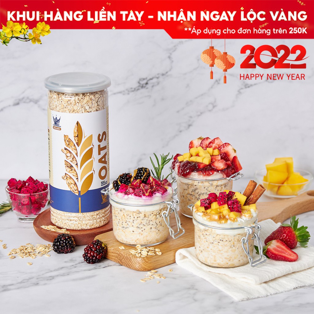 Yến Mạch Úc VUA YẾN MẠCH cán vỡ hữu cơ ăn kiêng Healthy nguyên chất nhập khẩu 250gr