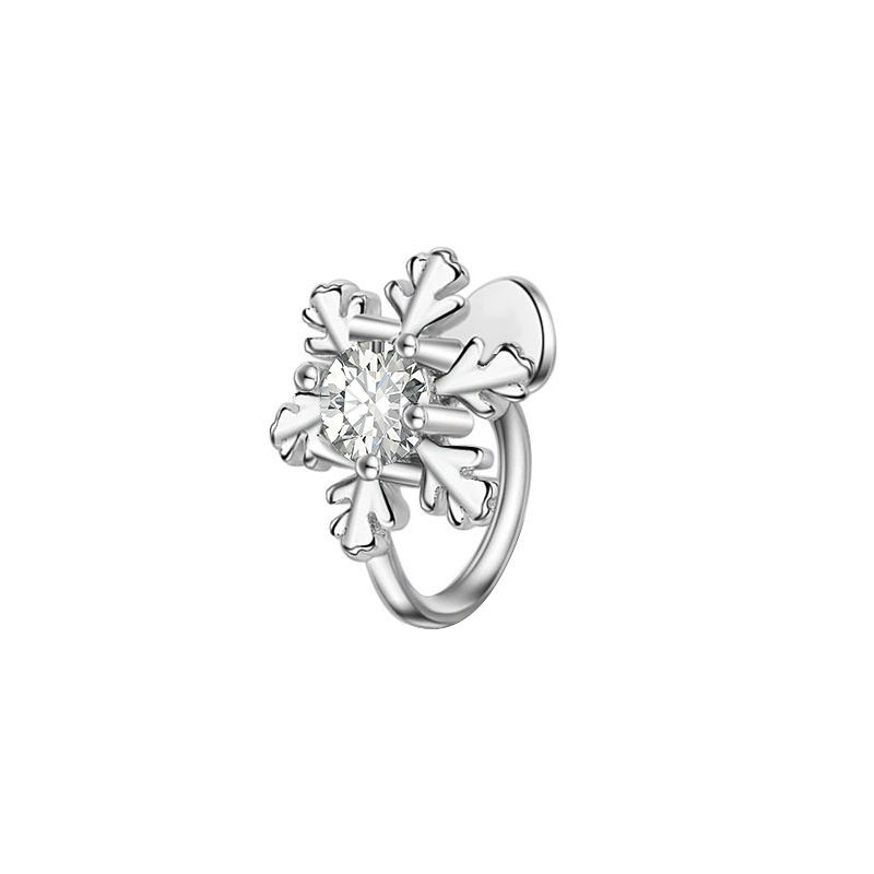 Khuyên Kẹp Vành Tai Nữ Hình Bông Tuyết Thời Trang